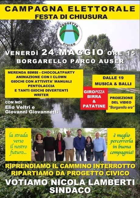 Oggi si chiude la campagna elettorale: tutti a sostenere Nicola Lamberti a Borgarello