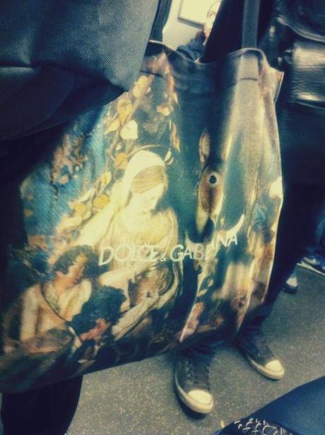 borsa shopping, borsa tela, borsa shopping dolce&gabbana, dolce e gabbana, dolce gabbana, milan street style