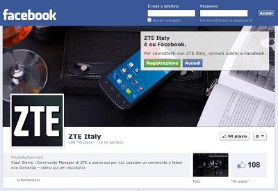 ZTE Italy è su Facebook - Comunicato Stampa ZTE Italy è su Facebook - Comunicato Stampa