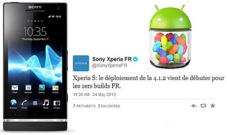 Xperia S comincia l’update a Jelly Bean 4.1.2