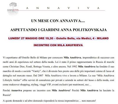Mila Anufrieva a Milano con Annaviva: Conosciamola Meglio!