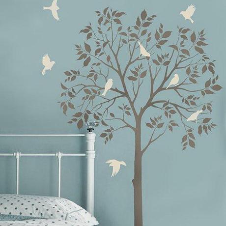 Large Tree and Birds Stencils - Reusable Stencils for DIY Decor