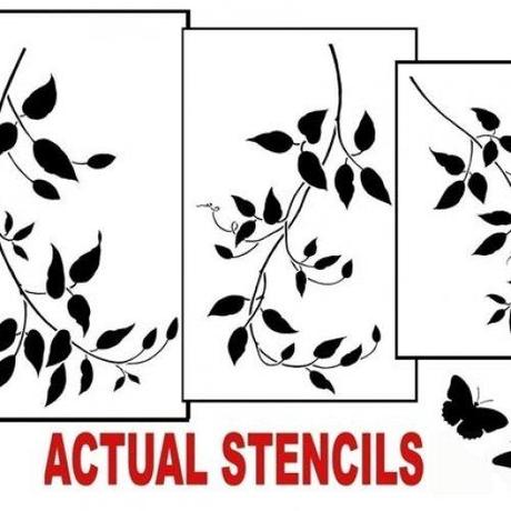 Wall Stencils Clematis Vine 3 Pc kit - Easy Wall decor with stencils