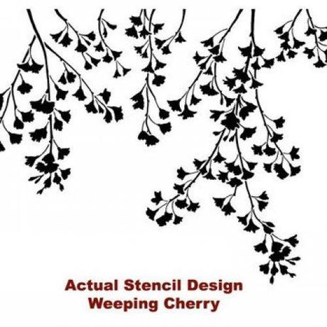 Stencil for walls Weeping Cherry - Reusable stencils not Wall decals