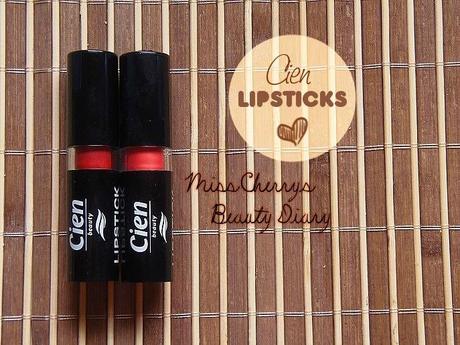 { Lipstick Cien - 06 Neon Coral , 05 Spicy Red }