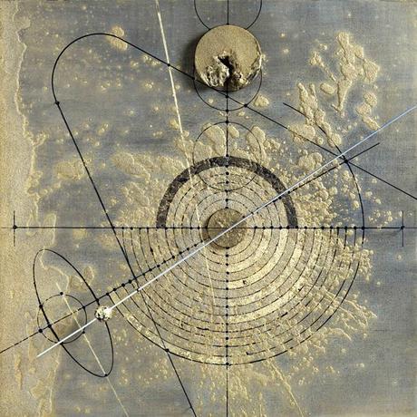Walter Valentini - SOLARE, 2001, tecnica mista su tavola, 99x99 cm