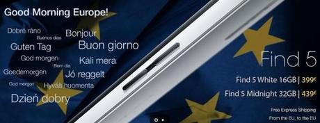 Oppo Find 5 arriva in Europa a 399€