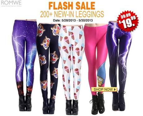 Romwe Leggings Flash Sale! $19.99 for any pair. 3 days only!