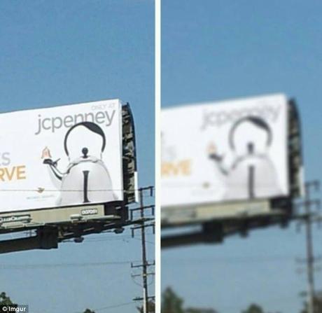 Customers have complained that billboard for the JC Penny kettle on the 405 Interstate looks like Hitler
