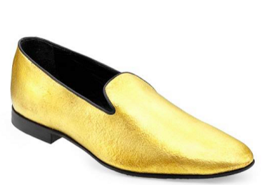 Shoeslicious: Alberto Moretti gold shoes.