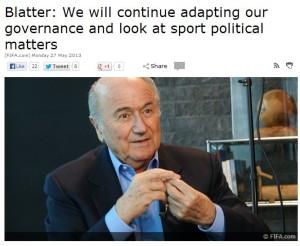 Blatter sul sito della Fifa www.fifa.com