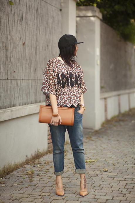 Smilingischic, fashion blog, outfit, streestyle, Jeremy Scott collezione S/2013, stampa animalier pop, baseball cap, 