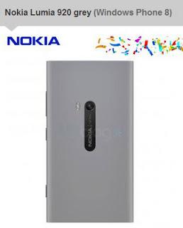 Nokia Lumia 920  disponibile con scocca grigia acquistabile da Redcoon a 428 euro