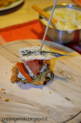 Gallette croccanti di quinoa, hummus e sarde!