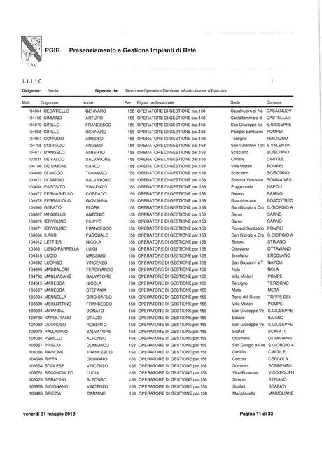 EAV - PRESENZIAMENTO E GESTIONE IMPIANTI DI RETE Funzioni, struttura e nomi