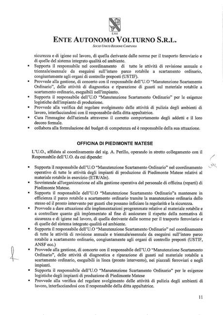 EAV - DIREZIONE OPERATIVA DIVISIONE TRASPORTO E MATERIALE ROTABILE Funzioni, struttura e nomi