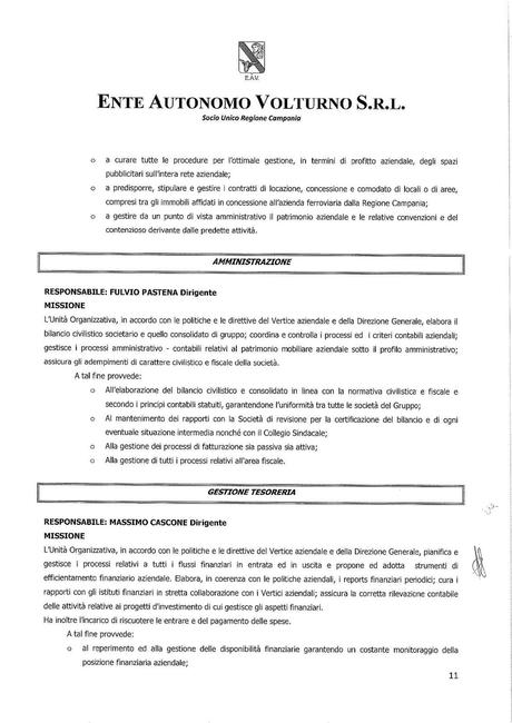 EAV: NUOVA STRUTTURA DI 1° LIVELLO