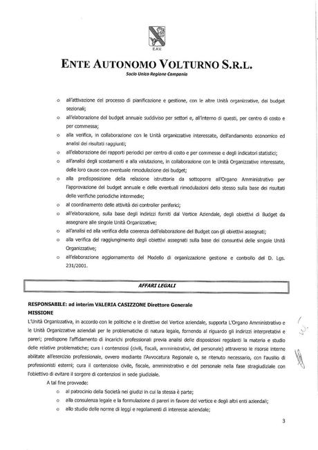 EAV: NUOVA STRUTTURA DI 1° LIVELLO