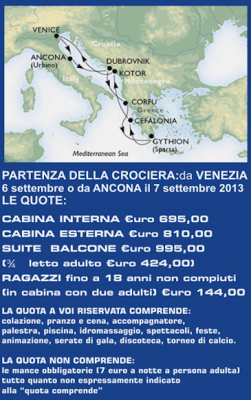 Calcio in crociera, dal 6 settembre 2013...