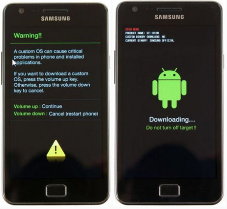 Samsung galaxy S II (GT-i9100) - Download mode