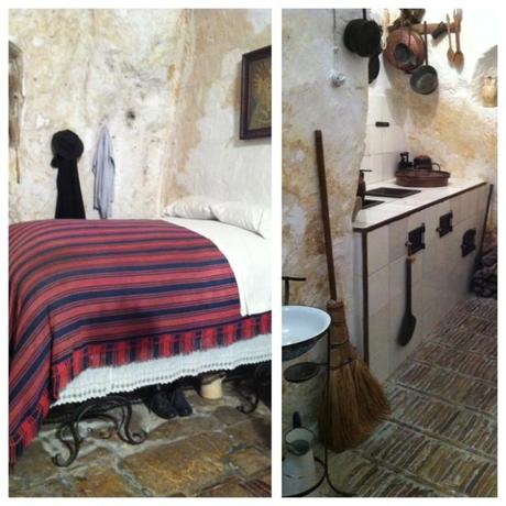 L'interno di una casa grotta a Matera