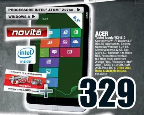 IL TABLET ACER ICONIA W3 DISPONIBILE IN ITALIA: PREZZO E DETTAGLI