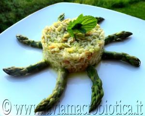 Riso basmati integrale con ragù di seitan agli asparagi