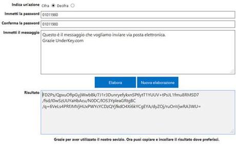 UnderKey33 UnderKey.com: servizio di cifratura online