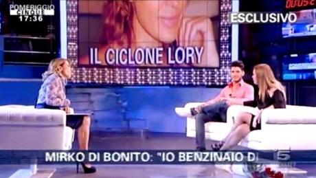 MIRKO DI BONITO LORY DEL SANTO BARBARA D'URSO POMERIGGIO 5 GOSSIP INTERVISTA 2013