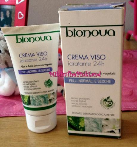 Bionova. Crema Viso Idratante 24h per pelli normali e secche.