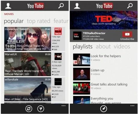 YouTube per Windows Phone si aggiorna: grafica e velocità migliorate