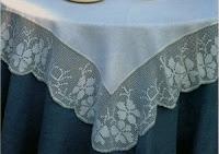 Schemi per il filet: Bordo per tovaglia con le primule