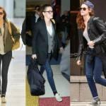 Kristen Stewart ama lo skinny corto alla caviglia, scarpe basse, risvolto e... calzino in vista! Idea da copiare!