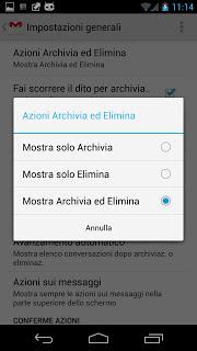 Come abilitare il tasto Elimina su Gmail per Android