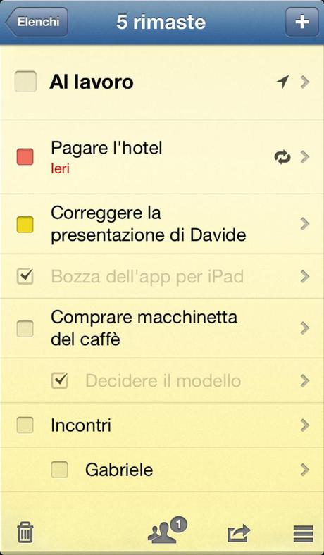 Elenchi di attività - Pocket Lists iPhone