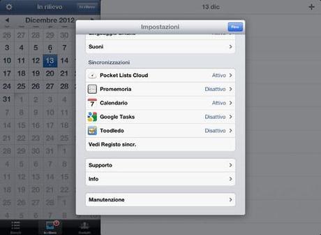 Elenchi di attività - Pocket Lists iPad