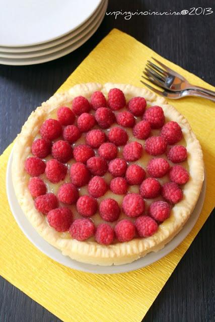 Tarte al lemon curd con lamponi (senza lattosio)