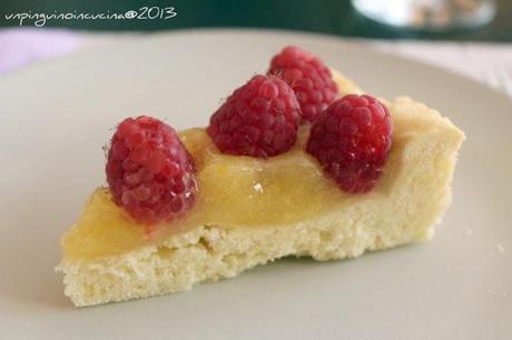 Tarte al lemon curd con lamponi (senza lattosio)