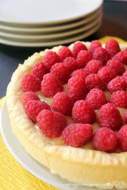 Tarte al lemon curd con lamponi (senza lattosio)