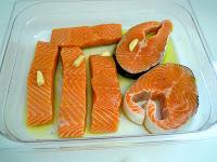 Salmone cotto a bassa temperatura su salsa di asparagi e patate