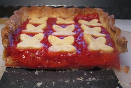 Crostata alle fragole ...fiorita...