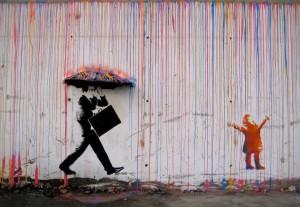 Bansky rainbow rain