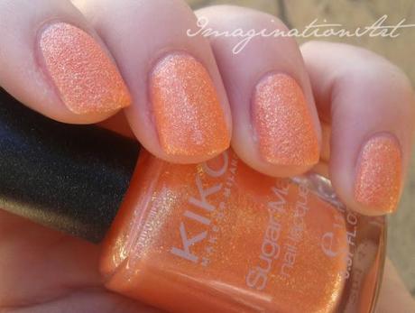 kiko sugar matt golden mandarin 639 effetto sabbiato swatches swatch review recensione polish nail lacquer smalto unghie
