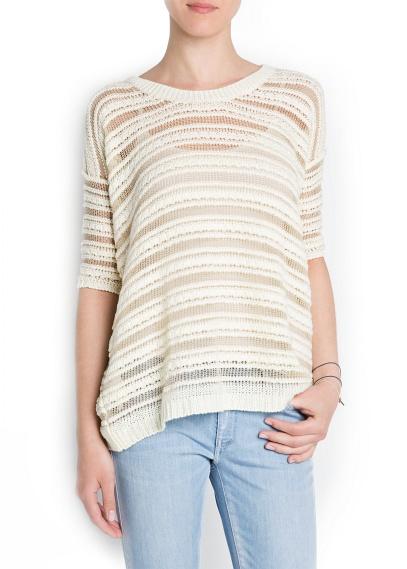 PULLOVER TRAFORATO RIGHE