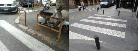 Quanto è strategico avere cura degli attraversamenti pedonali? Le foto mettono in confronto Roma a Madrid, in una delle due città muoiono ammazzati sulle strade dieci volte di più il numero di pedoni che nell'altra. A parità di abitanti