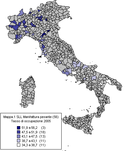 Sviluppo locale - Tasso di occupazione Manifattura pesante