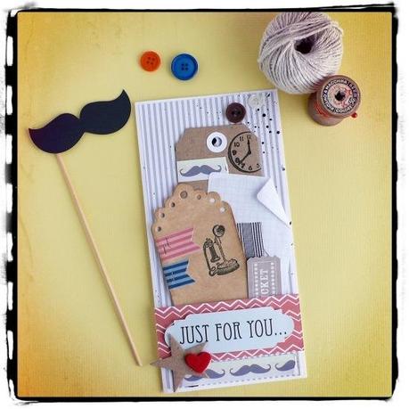 cafe creativo - AnnaDrai - Big shot - card maschile - Father's Day -Festa del papà - mustache - baffi 