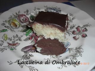 Burfy di cocco con ganache di cioccolato fondente