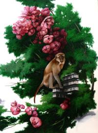 Carlo Cane, The Monkey cm 80x60 2013 olio su tela applicata su tavola