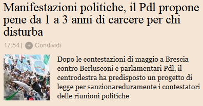 Vietato fischiare Berlusconi: si rischia la galera fino a tre anni